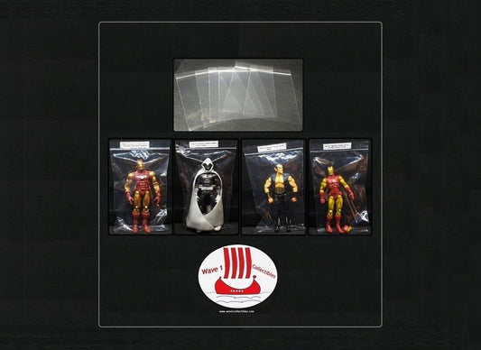 (50) Crystal Clear Acid-Free Action Figure Bags For 5" & 6" Figures