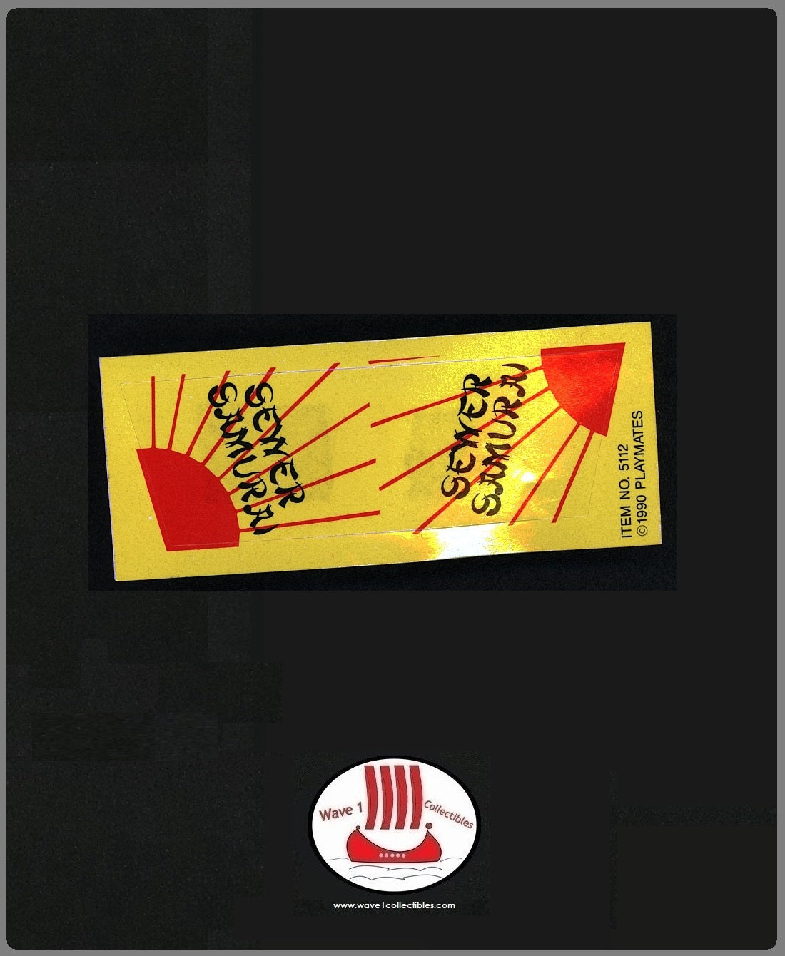 Teenage Mutant Ninja Turtles Leo, The Sewer Samurai Wacky War Banner Unused Sticker | Playmates 1990 Accessory Weapon