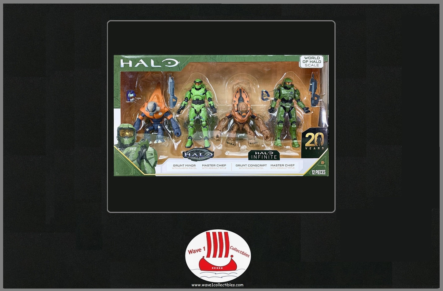 World of HALO 20th 4-Pack | Jazwares 2021 Master Chief Grunt 3.75 4" GI Joe