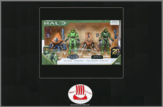 World of HALO 20th 4-Pack | Jazwares 2021 Master Chief Grunt 3.75 4" GI Joe