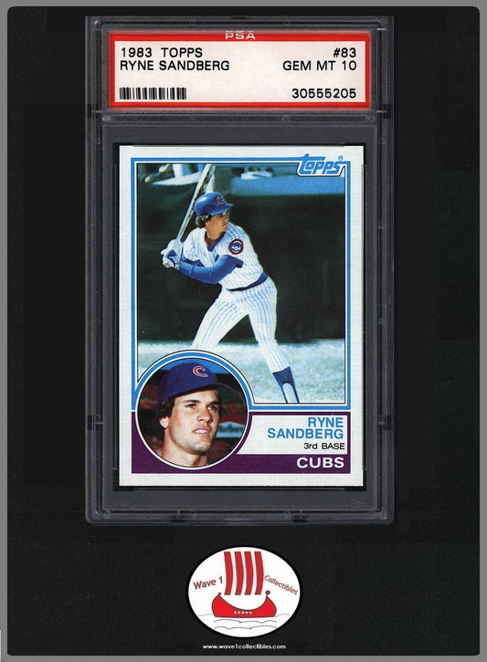 Ryne Sandberg Rookie Card | Topps Baseball 1983 #83 Mint PSA 10