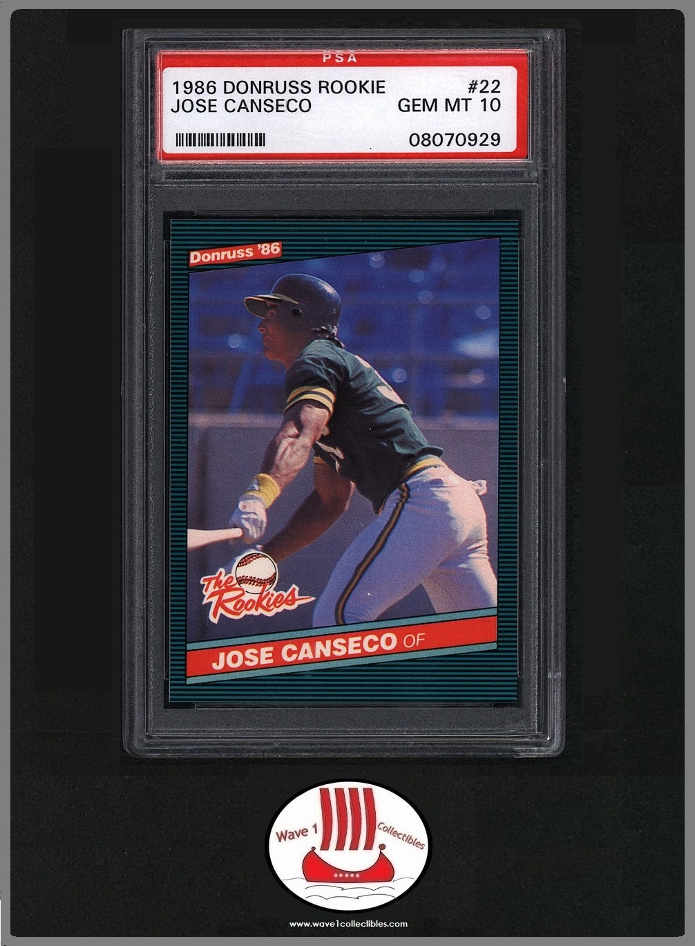 Jose Canseco Rookie Card | Donruss Baseball 1986 #22 Mint PSA 10