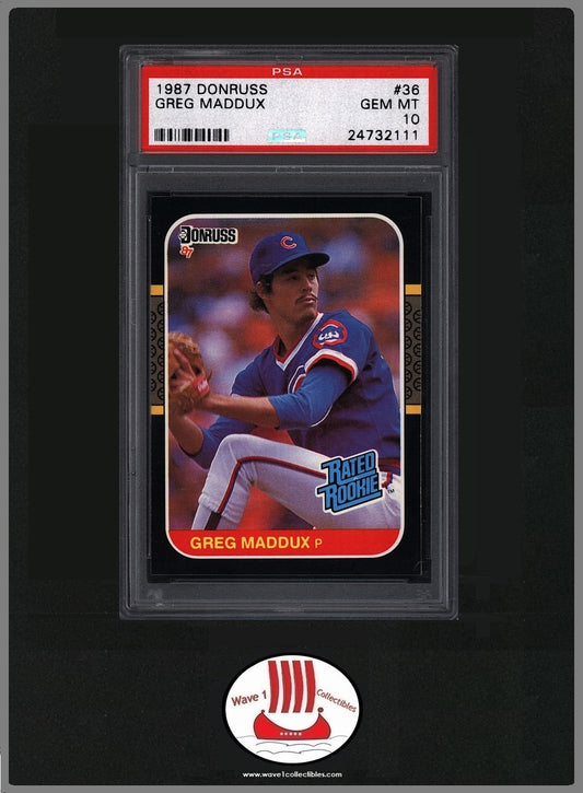 Greg Maddux Rookie Card | Donruss 1987 #36 Mint PSA 10