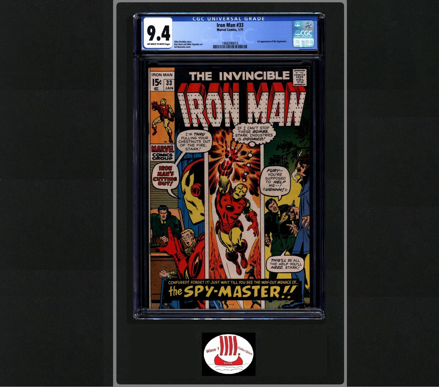 Iron Man vol 1 #33 CGC 9.4 | Marvel Comics 1st appearance of Spymaster
