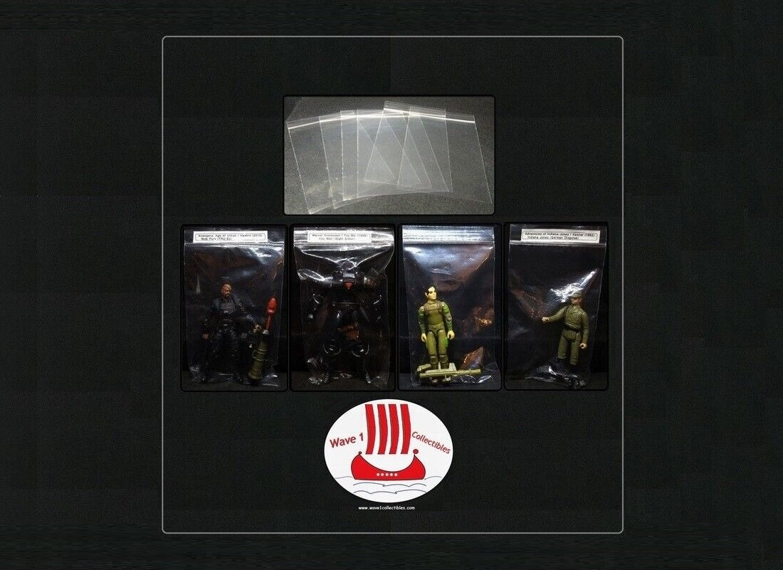 (50) Crystal Clear Acid-Free Action Figure Bags For 3.75" & 4" Figures