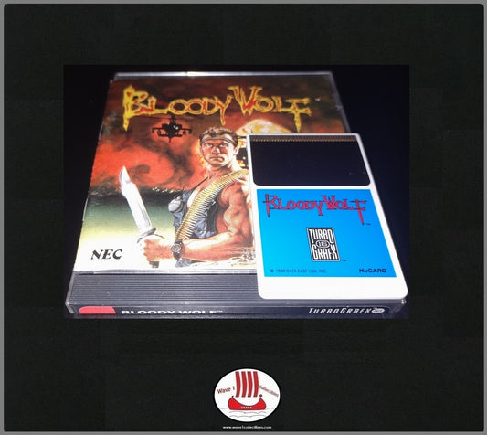 Bloody Wolf | Data East 1990 TurboGrafx-16 Game, case and manual TG16
