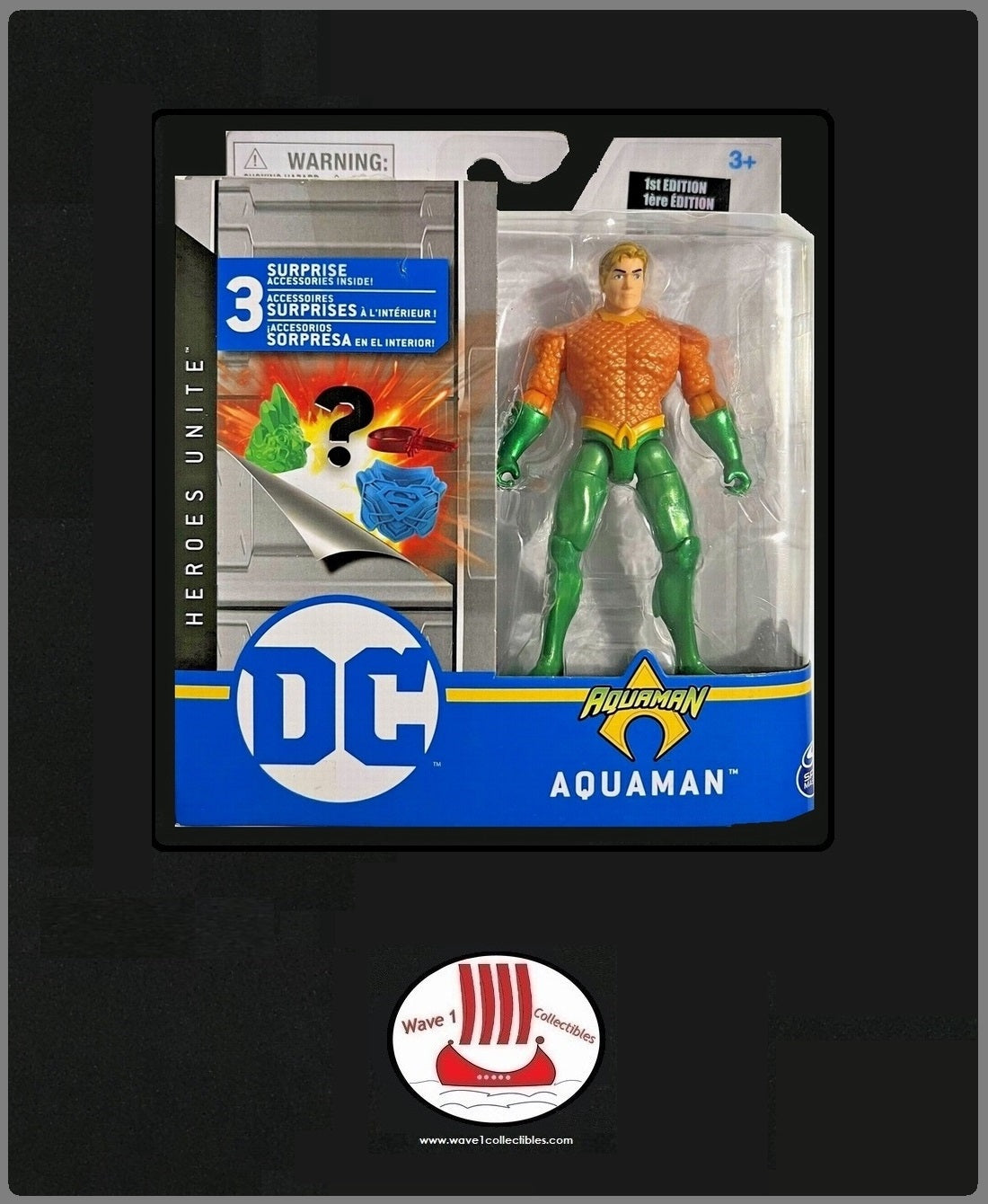 DC Heroes Unite Aquaman | Spinmaster 2020 MOC 1st Edition Short Hair Version JLA