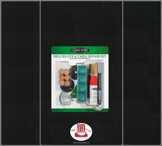 Deluxe Billiard Pool Table & Leather Tip Pool Cue Stick Repair Kit | Classic Sport