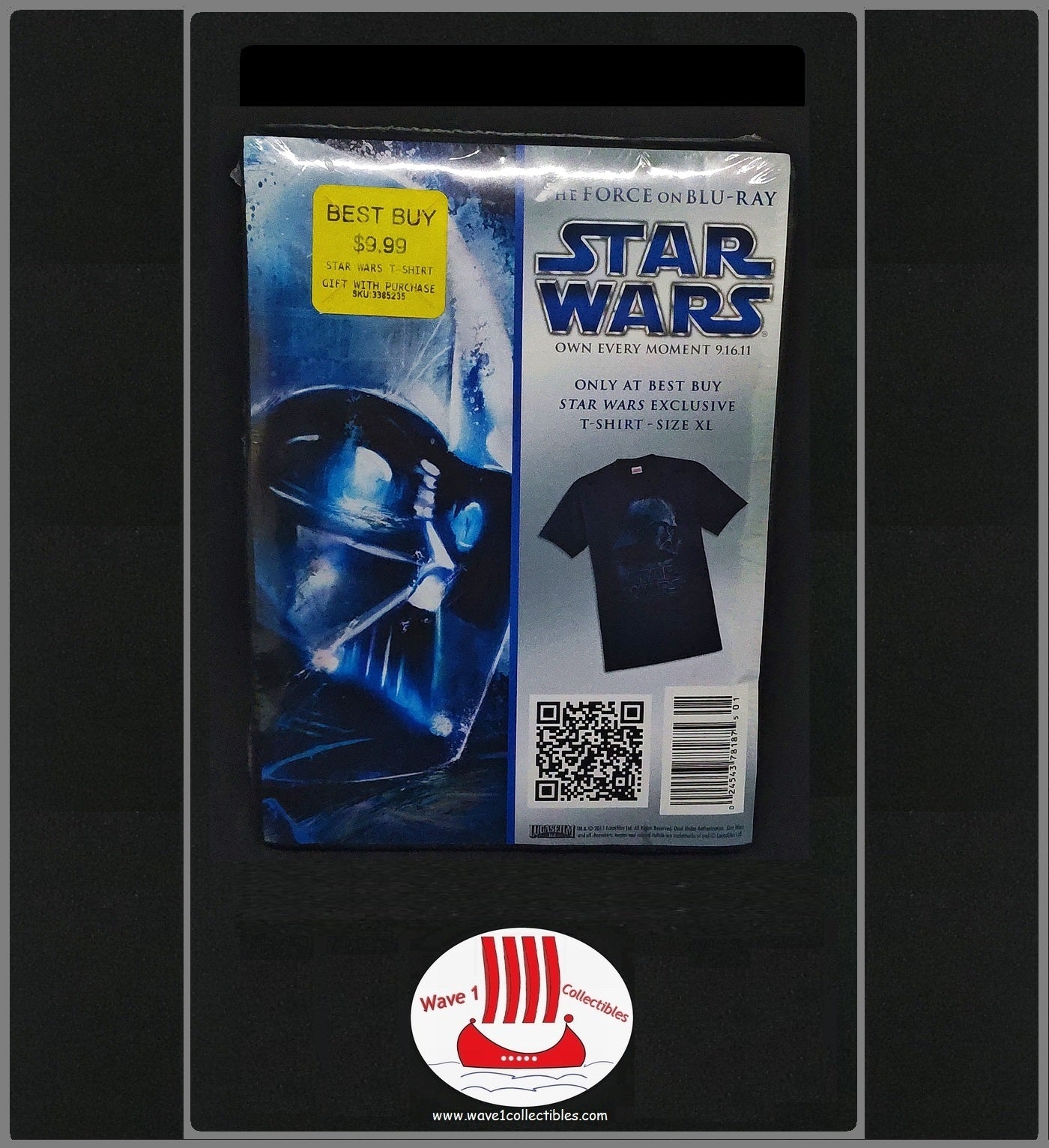 Star Wars Blu-Ray Promo T-Shirt [2011] | Best Buy Exclusive XL Darth Vader