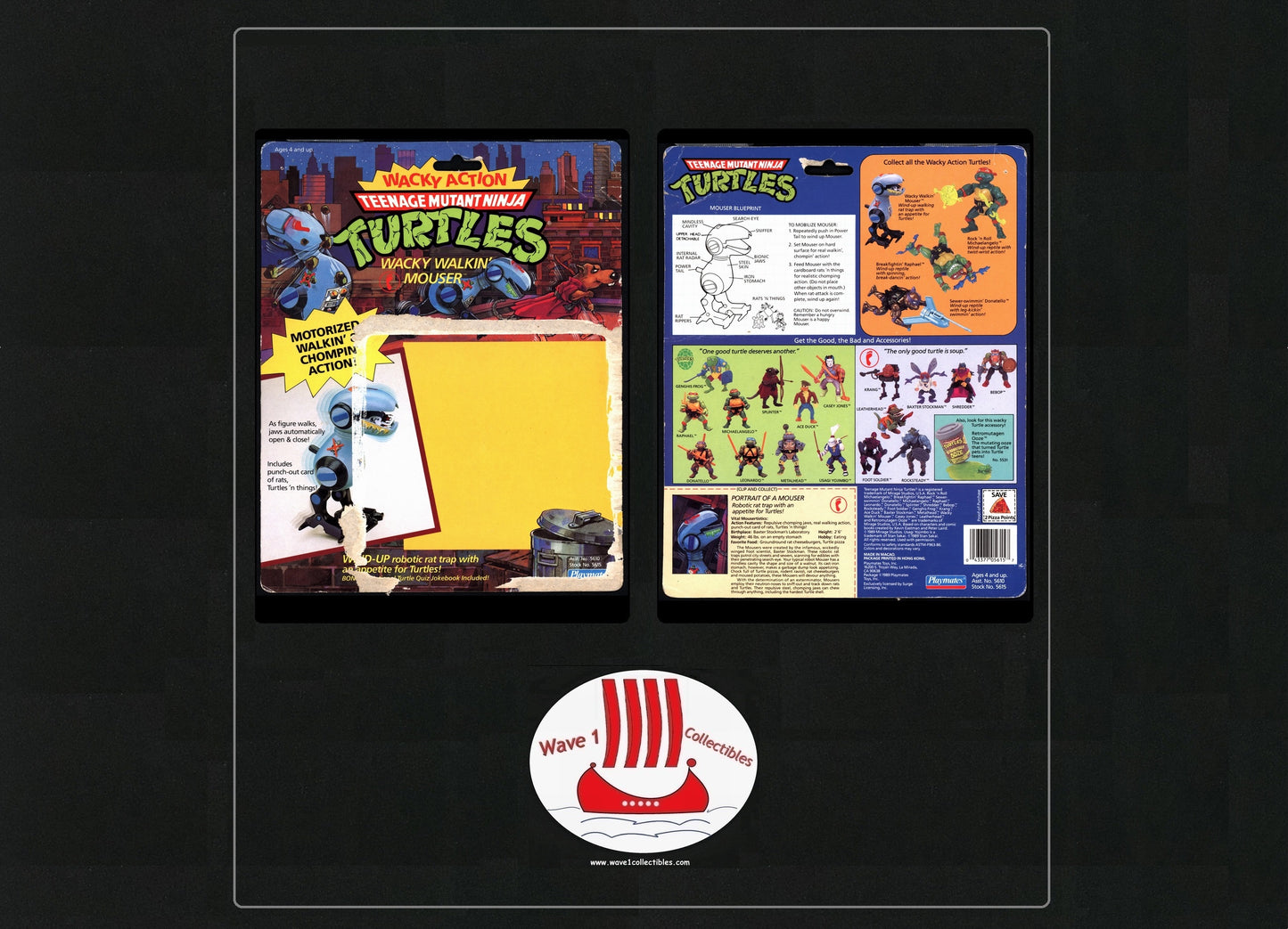 Teenage Mutant Ninja Turtles Vintage Cardback Wacky Walkin' Mouser | Playmates [1989] (B)