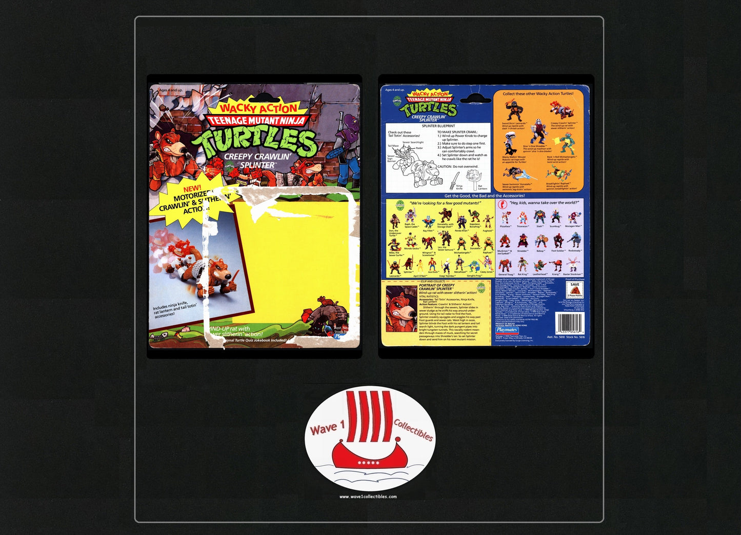 Teenage Mutant Ninja Turtles Vintage Cardback Creepy Crawlin' Splinter | Playmates [1990]