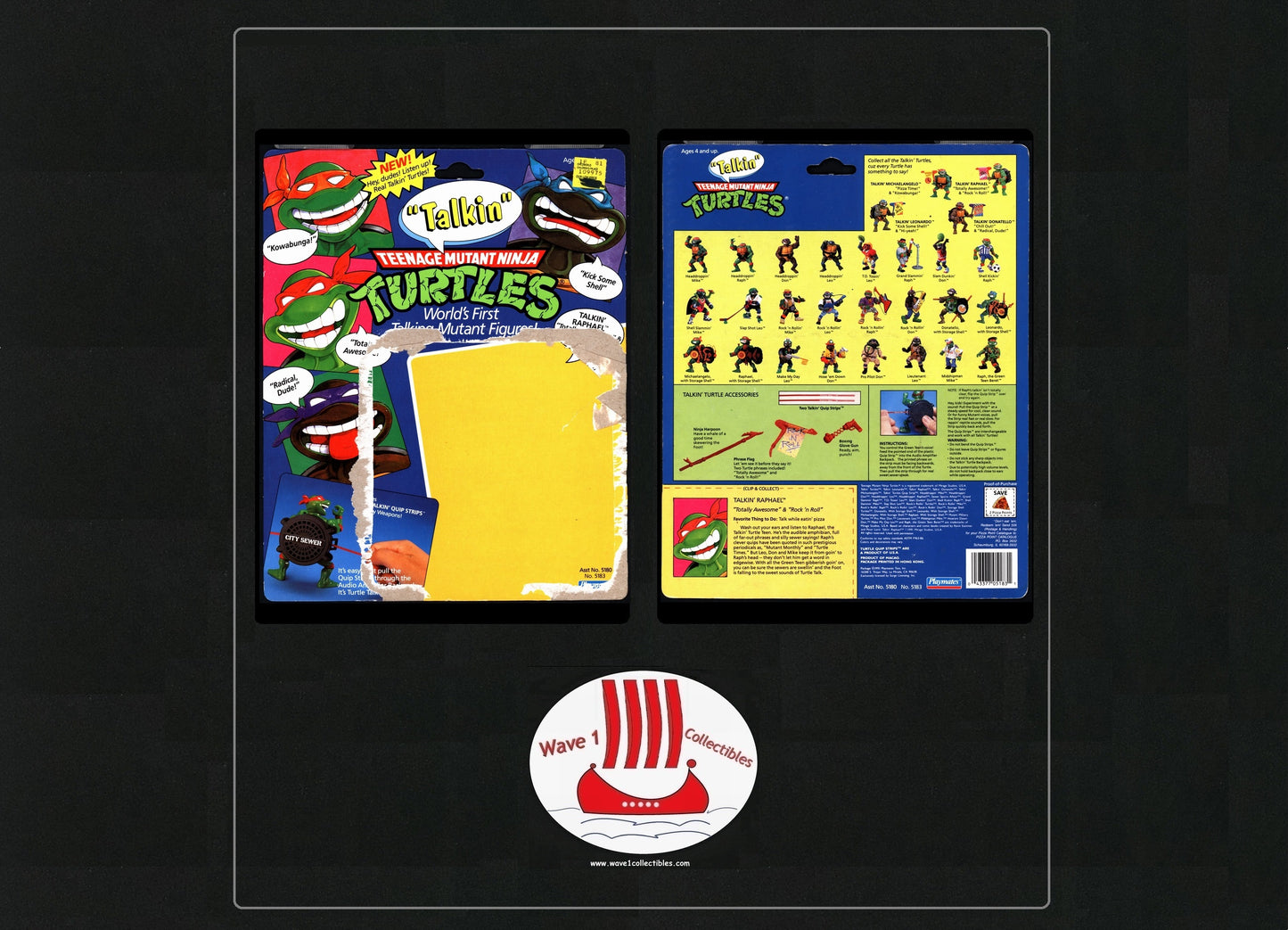 Teenage Mutant Ninja Turtles Vintage Cardback Talkin' Raphael | Playmates [1991]