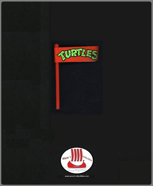 Teenage Mutant Ninja Turtles Cheapskate Pennant Flag & Pole Mount | Playmates 1988 Accessory Weapon