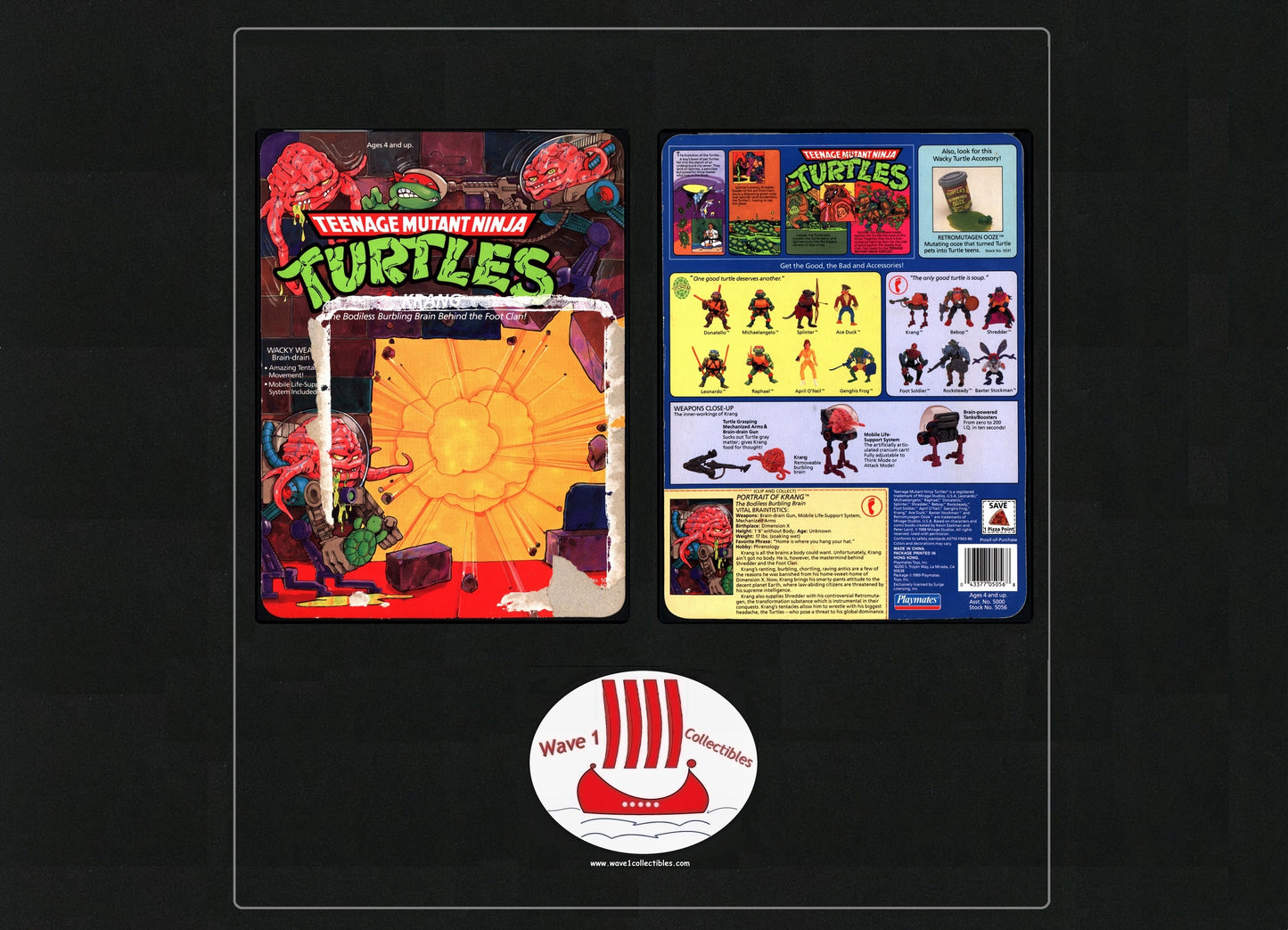 Teenage Mutant Ninja Turtles Vintage Unpunched Cardback Krang | Playmates [1989]