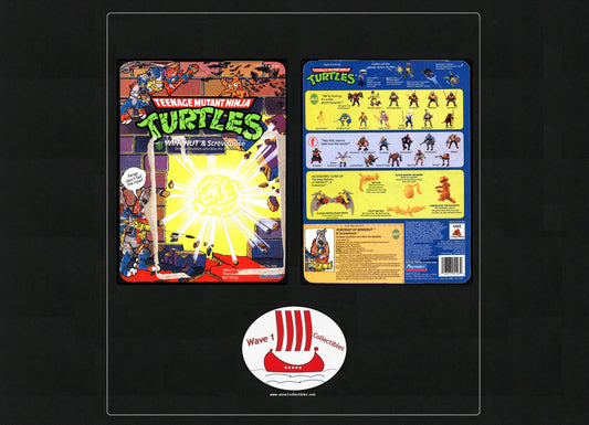 Teenage Mutant Ninja Turtles Vintage Unpunched Cardback Wingnut & Screwloose | Playmates [1990]
