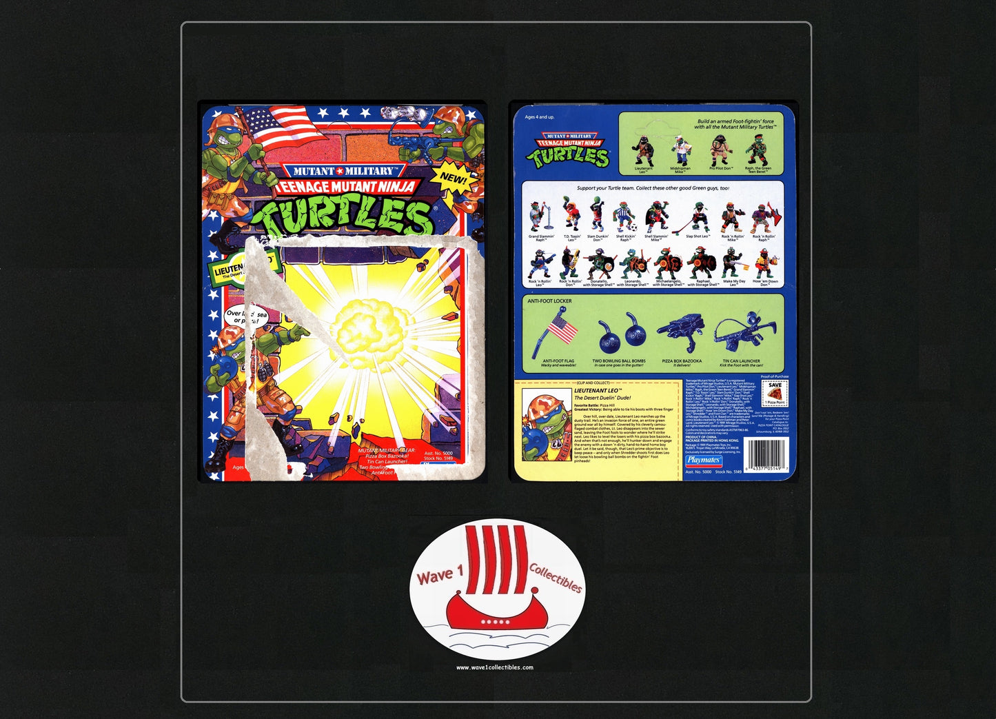 Teenage Mutant Ninja Turtles Vintage Unpunched Cardback Lieutenant Leo | Playmates [1991]