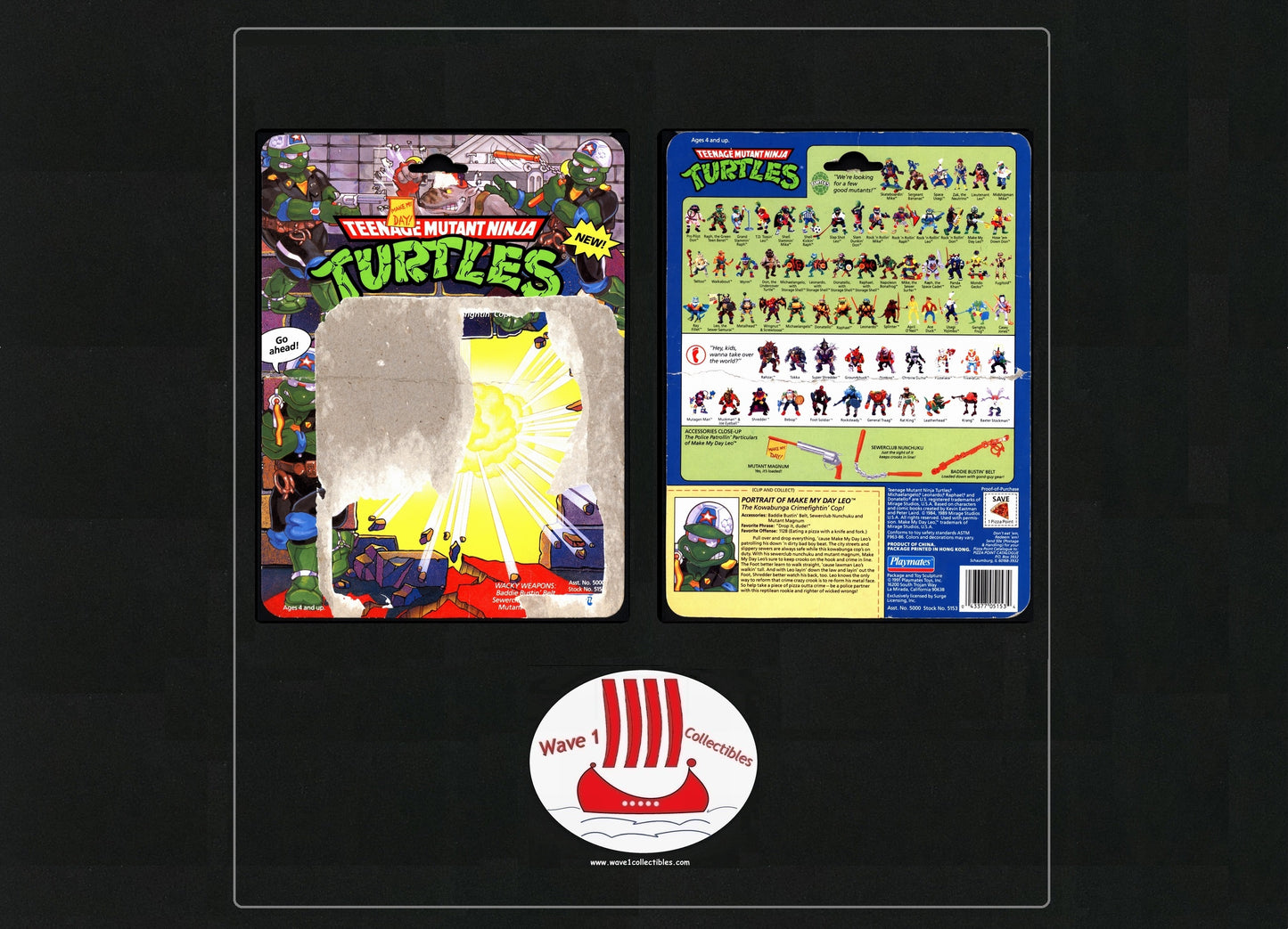 Teenage Mutant Ninja Turtles Vintage Cardback Make My Day Leo | Playmates [1991]