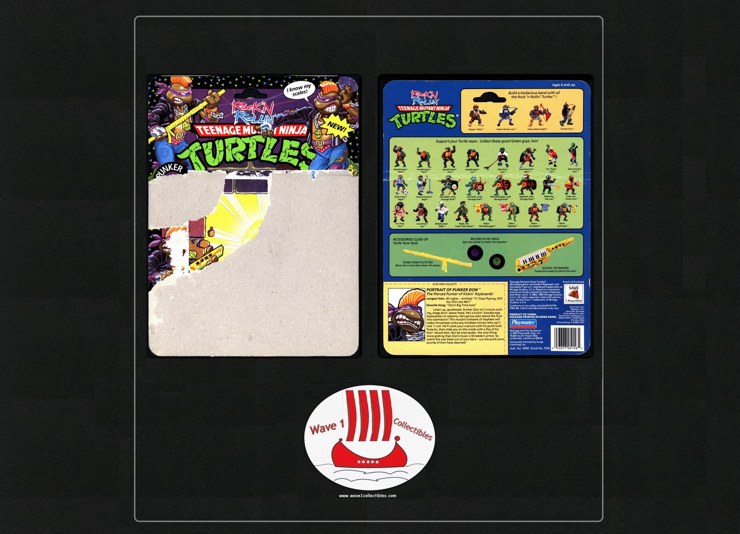 Teenage Mutant Ninja Turtles Vintage Cardback Punker Don | Playmates [1991]