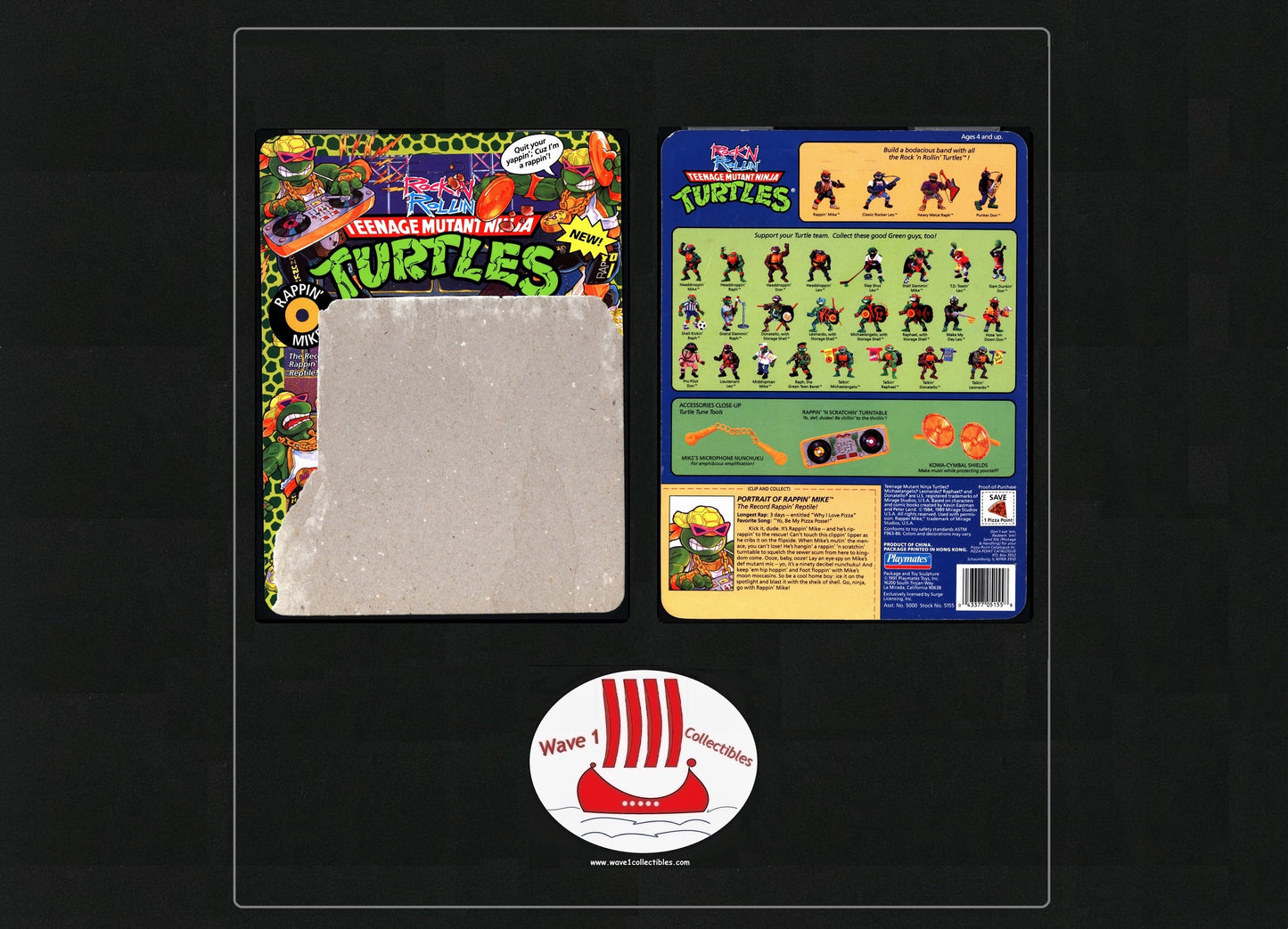 Teenage Mutant Ninja Turtles Vintage Unpunched Cardback Rappin' Mike | Playmates [1991]