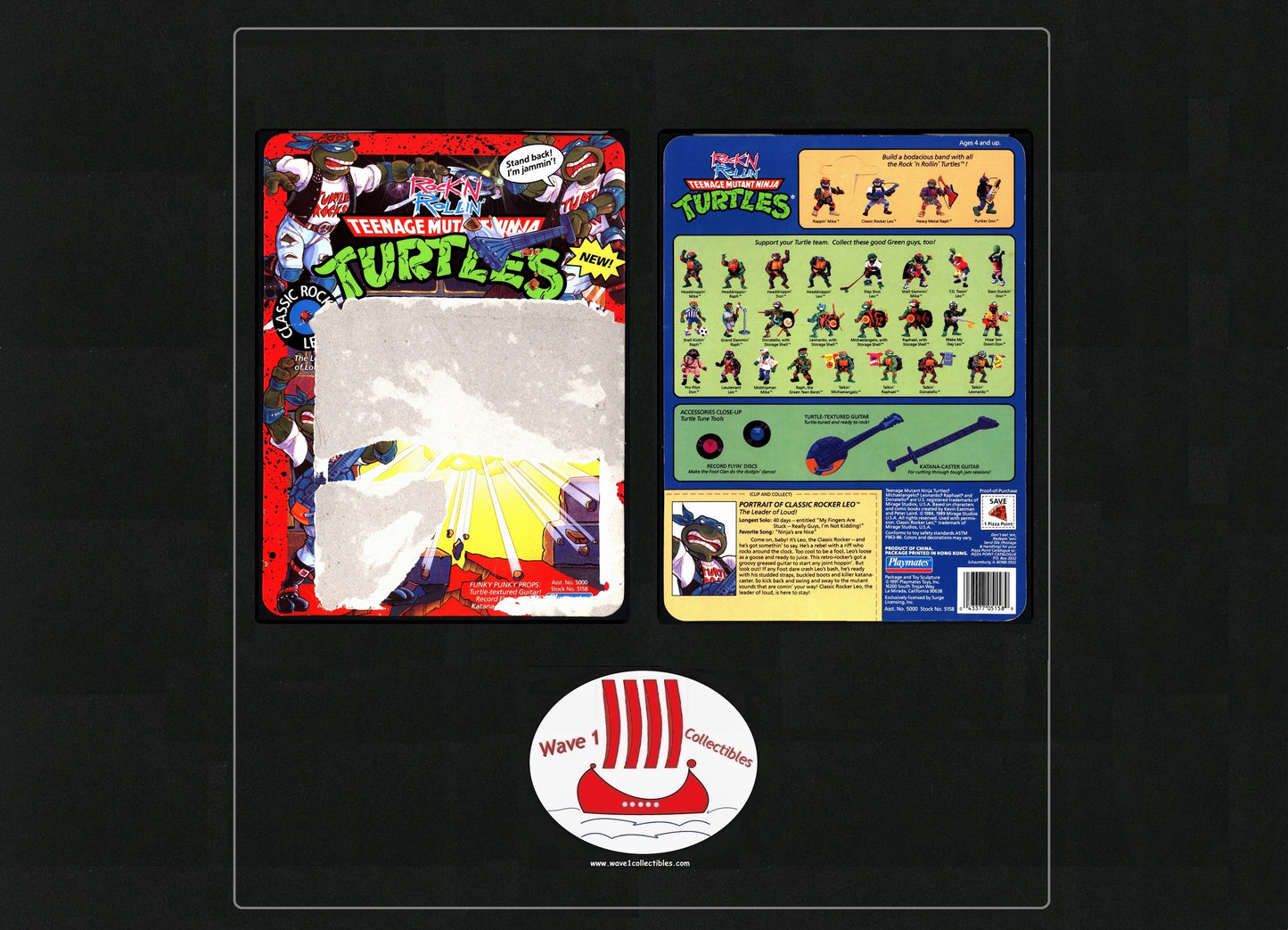 Teenage Mutant Ninja Turtles Vintage Unpunched Cardback Rocker Leo | Playmates [1991]