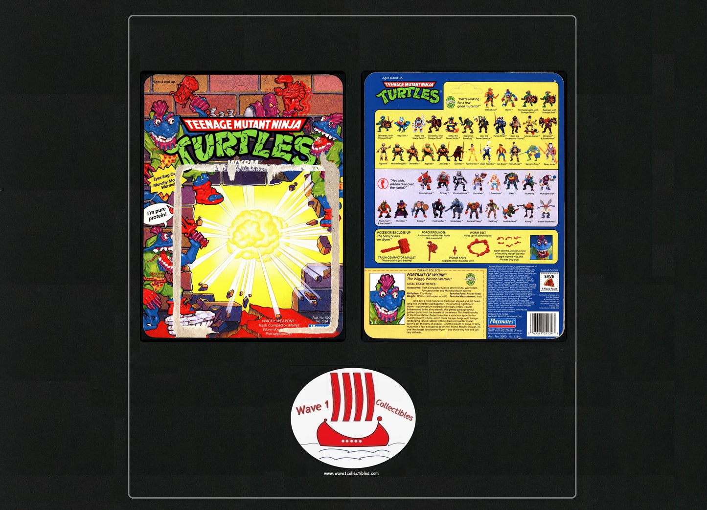 Teenage Mutant Ninja Turtles Vintage Unpunched Cardback Wyrm | Playmates [1991]