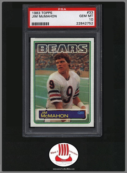 Jim McMahon Rookie Card | Topps Football 1983 #33 Gem Mint PSA 10