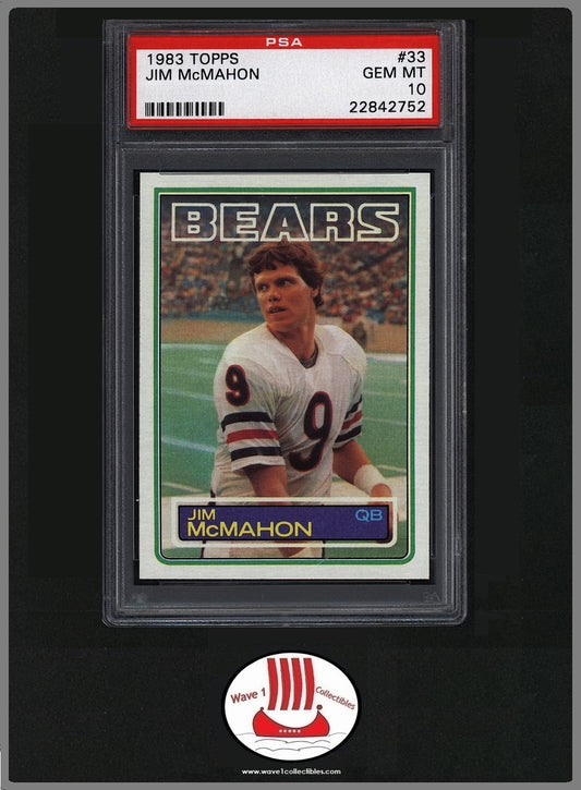 Jim McMahon Rookie Card | Topps Football 1983 #33 Mint PSA 10
